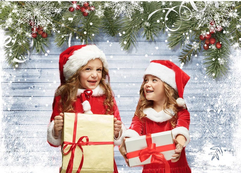 CYLYH 8X6ft Christmas Backdrop Christmas Photography Backdrop Xmas Rustic Vintage Wooden Background for New Year Party Banner Backdrop D189 - Image 3